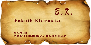 Bedenik Klemencia névjegykártya